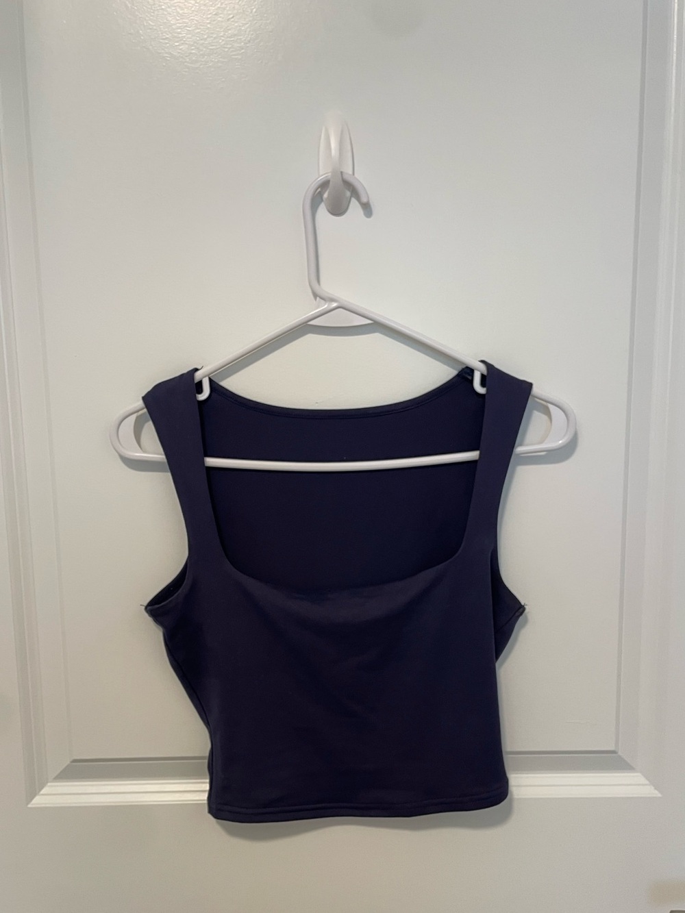 Crop Top Navy Blue Square Neck Size S